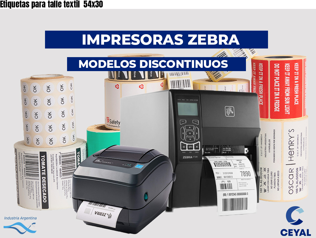 Etiquetas para talle textil 54x30