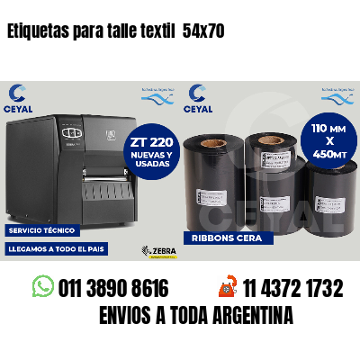 Etiquetas para talle textil  54x70