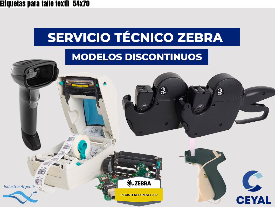 Etiquetas para talle textil  54x70
