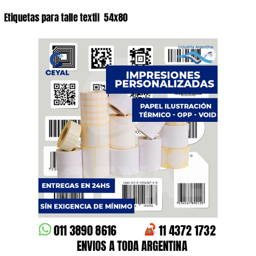Etiquetas para talle textil  54x80