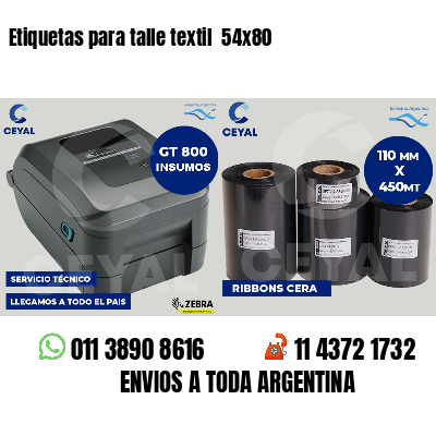 Etiquetas para talle textil 54x80