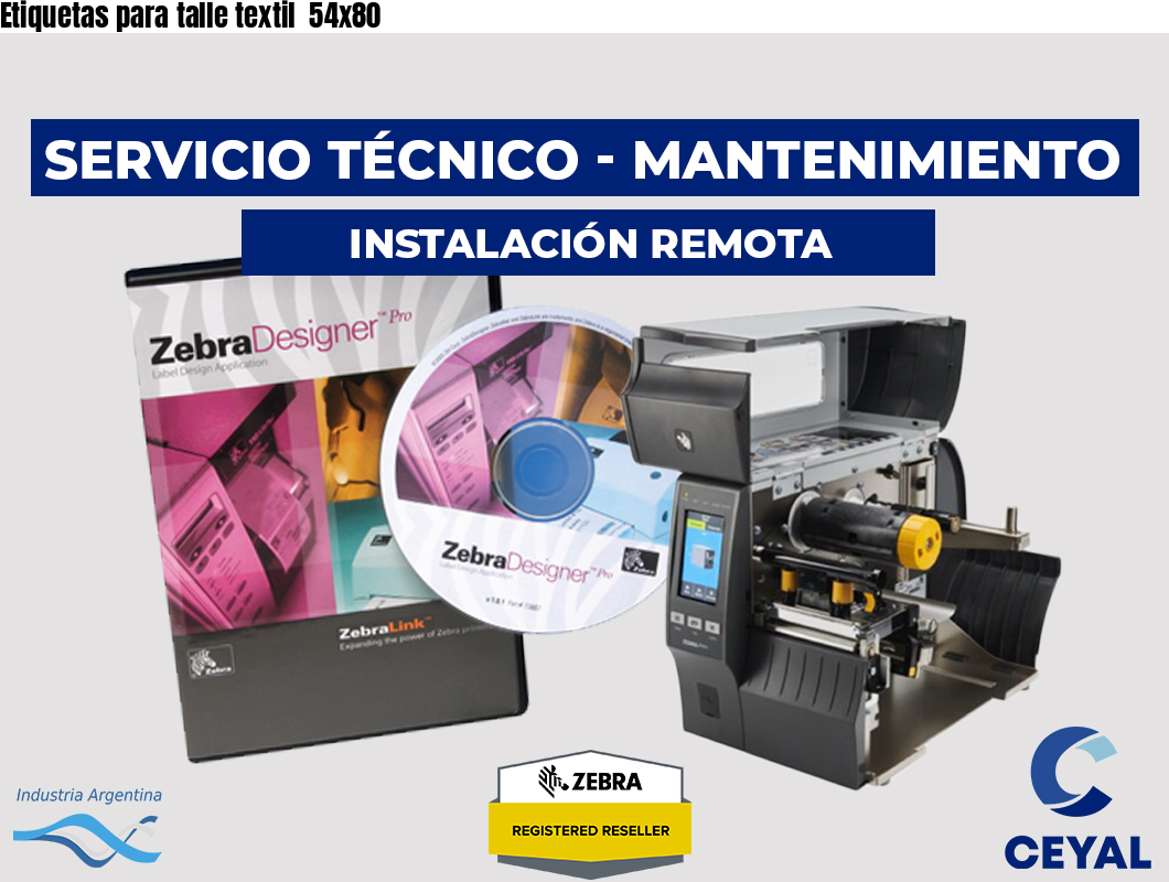 Etiquetas para talle textil 54x80