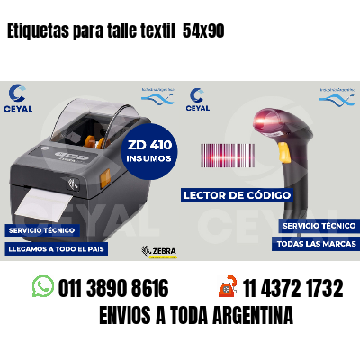 Etiquetas para talle textil 54x90