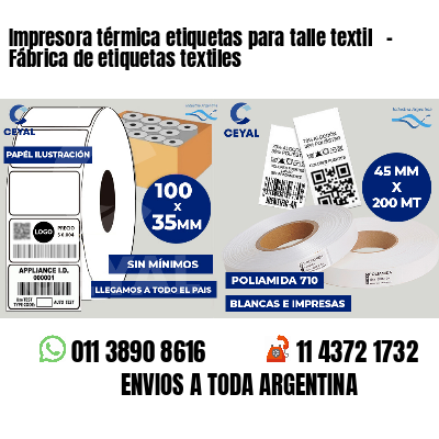 Impresora térmica etiquetas para talle textil - Fábrica de etiquetas textiles