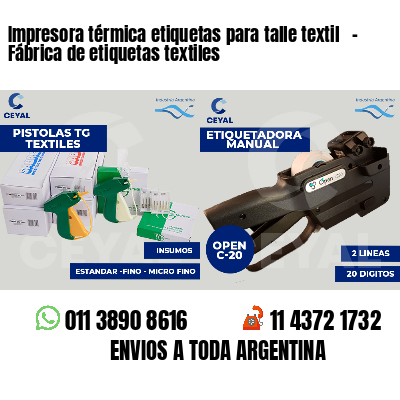 Impresora térmica etiquetas para talle textil - Fábrica de etiquetas textiles