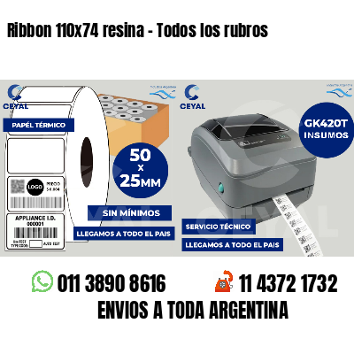 Ribbon 110x74 resina - Todos los rubros