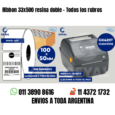 Ribbon 33x500 resina doble - Todos los rubros