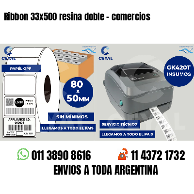 Ribbon 33x500 resina doble - comercios