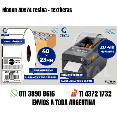 Ribbon 40x74 resina - textileras