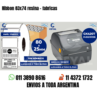 Ribbon 83x74 resina - fabricas