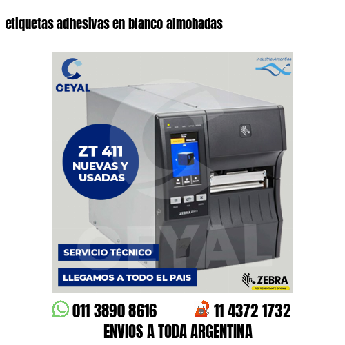 etiquetas adhesivas en blanco almohadas