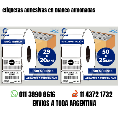 etiquetas adhesivas en blanco almohadas