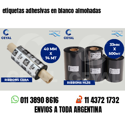 etiquetas adhesivas en blanco almohadas