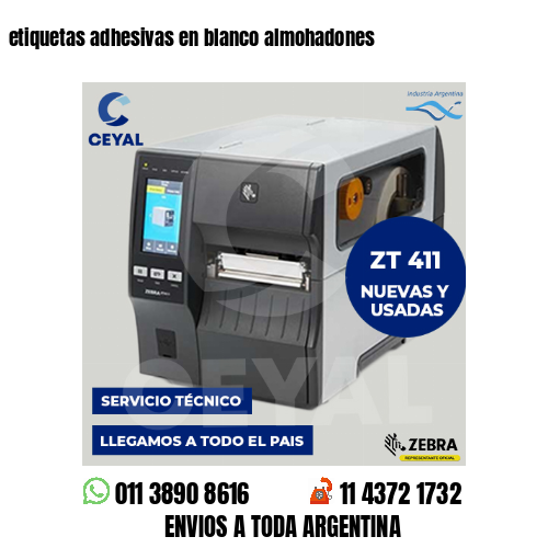 etiquetas adhesivas en blanco almohadones