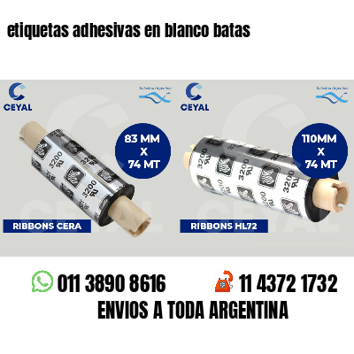 etiquetas adhesivas en blanco batas