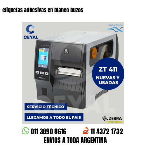 etiquetas adhesivas en blanco buzos