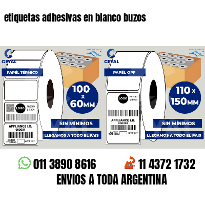 etiquetas adhesivas en blanco buzos