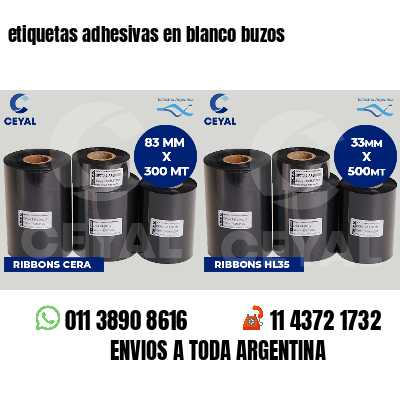 etiquetas adhesivas en blanco buzos