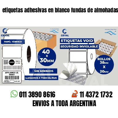 etiquetas adhesivas en blanco fundas de almohadas
