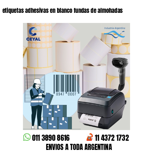 etiquetas adhesivas en blanco fundas de almohadas