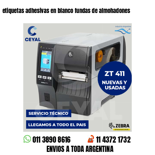 etiquetas adhesivas en blanco fundas de almohadones