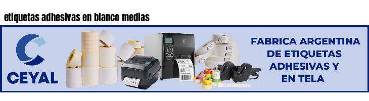 etiquetas adhesivas en blanco medias