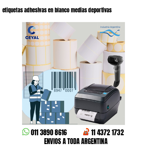 etiquetas adhesivas en blanco medias deportivas