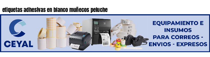 etiquetas adhesivas en blanco muñecos peluche