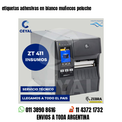 etiquetas adhesivas en blanco muñecos peluche