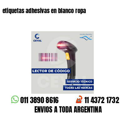 etiquetas adhesivas en blanco ropa