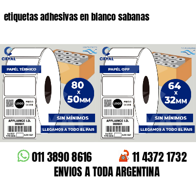 etiquetas adhesivas en blanco sabanas