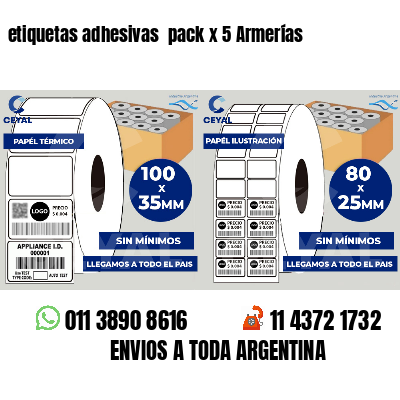 etiquetas adhesivas  pack x 5 Armerías