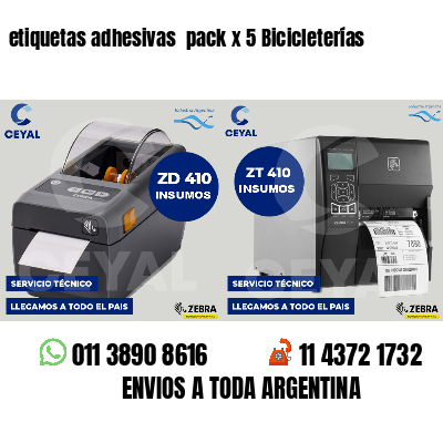 etiquetas adhesivas pack x 5 Bicicleterías