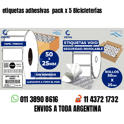 etiquetas adhesivas  pack x 5 Bicicleterías
