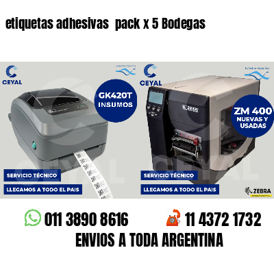 etiquetas adhesivas pack x 5 Bodegas