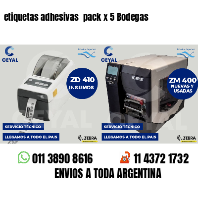 etiquetas adhesivas  pack x 5 Bodegas