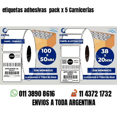 etiquetas adhesivas pack x 5 Carnicerías