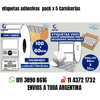 etiquetas adhesivas  pack x 5 Carnicerías