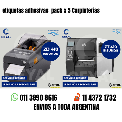 etiquetas adhesivas  pack x 5 Carpinterías
