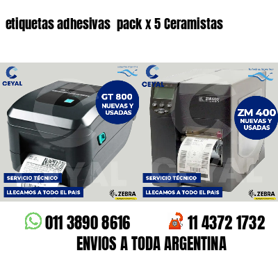 etiquetas adhesivas  pack x 5 Ceramistas