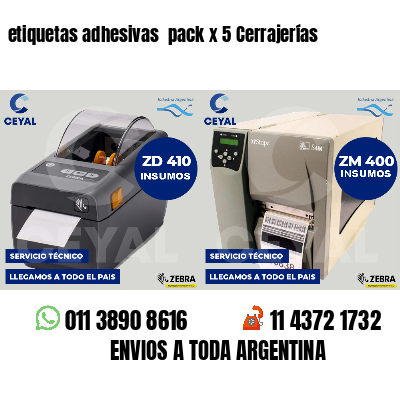 etiquetas adhesivas pack x 5 Cerrajerías