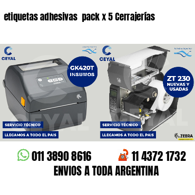etiquetas adhesivas  pack x 5 Cerrajerías