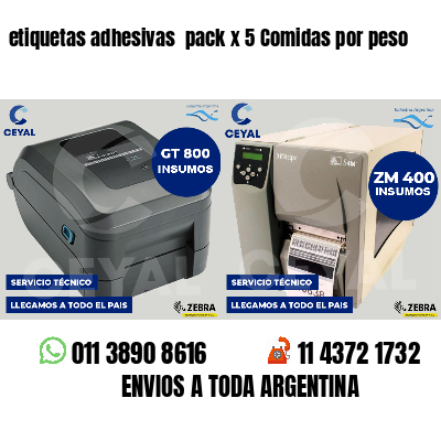 etiquetas adhesivas  pack x 5 Comidas por peso