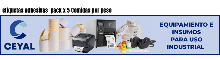 etiquetas adhesivas  pack x 5 Comidas por peso