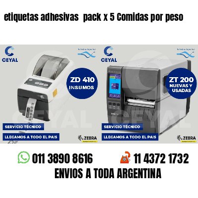 etiquetas adhesivas pack x 5 Comidas por peso