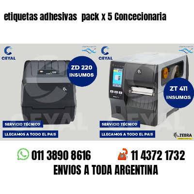 etiquetas adhesivas pack x 5 Concecionaria
