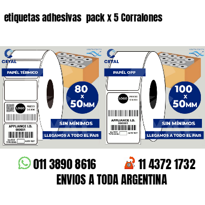 etiquetas adhesivas  pack x 5 Corralones