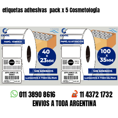 etiquetas adhesivas  pack x 5 Cosmetología