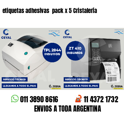 etiquetas adhesivas pack x 5 Cristalería
