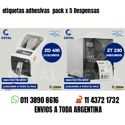 etiquetas adhesivas  pack x 5 Despensas